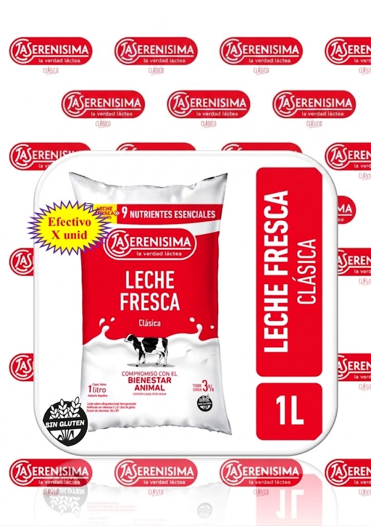 LECHE ENTERA SACHET  LA SERENISIMA   3% OFERTA